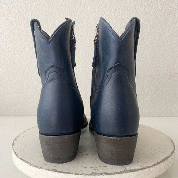 Lane PLAIN JANE Womens Cowboy Bootie 9 Midnight Navy Western Cowgirl Ankle Boot - Picture 4 of 14